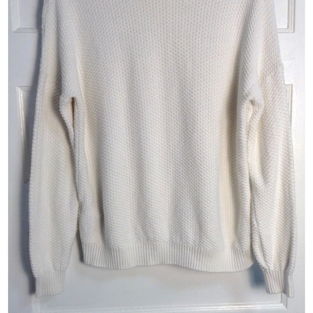 Hollister Cable Knit Sweater Wn S White Fisherman Old Money Preppy Academia Cozy